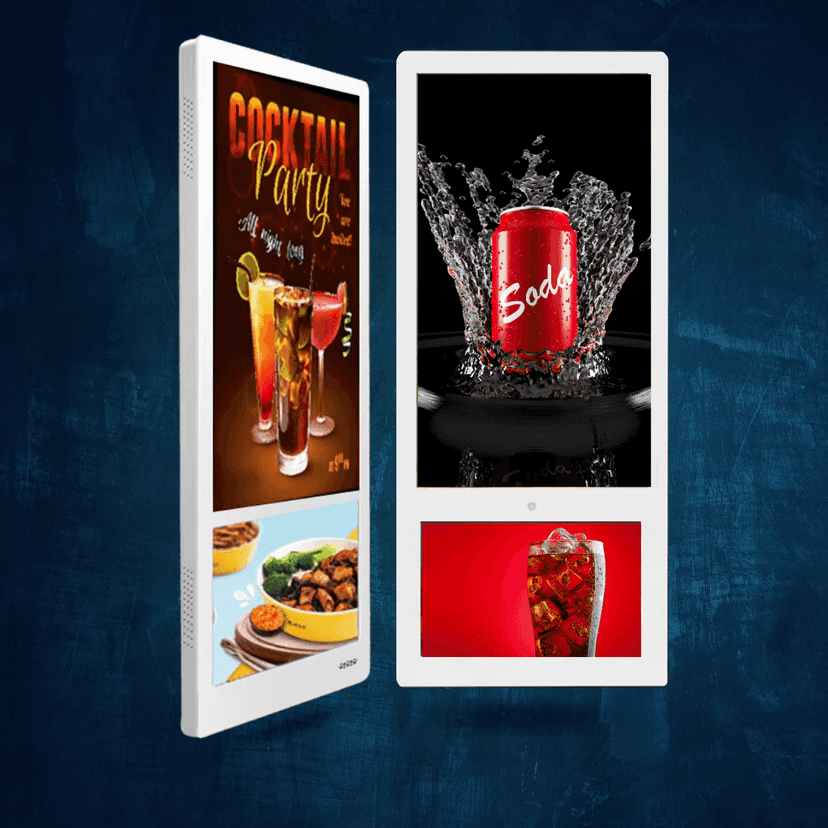 19.5 Inch Double Screen Elevator 4g Network Lift Screen Wifi Digital Signage Lcd Android Advertising Player